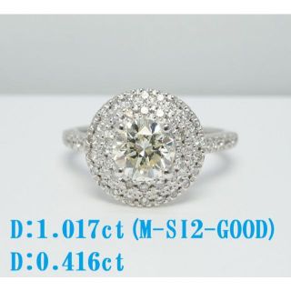 新品大粒プラチナダイヤリングD:1.017ctD:0.43ct(リング(指輪))