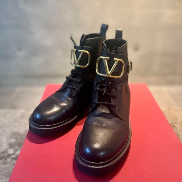 オイルペイント 【美品】ヴァレンティノ ブーツ ロゴ VLTN | tegdarco.com
