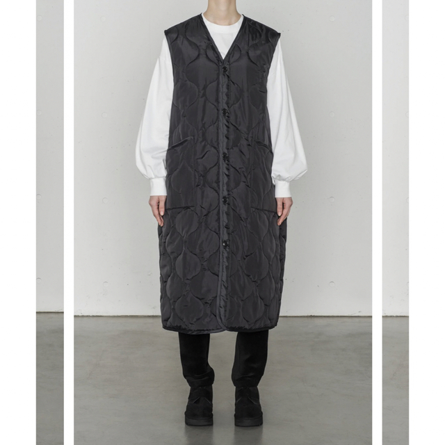 HYKE ハイク 2022aw QUILTED LONG VEST 黒