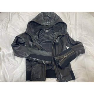 マウジー(moussy)の【moussy】フード付きライダース(ライダースジャケット)