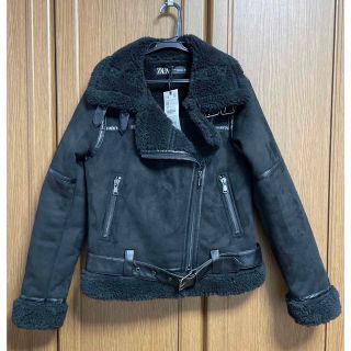 ZARA - zara フェイクムートン ライダース ボアジャケットの通販 by