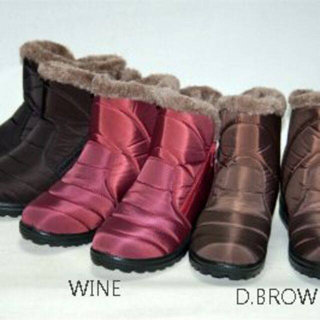 ◆ボア付きキルティングショートブーツ #6490 D.BR 24.5cm ◆新品 レディースの靴/シューズ(ブーツ)の商品写真