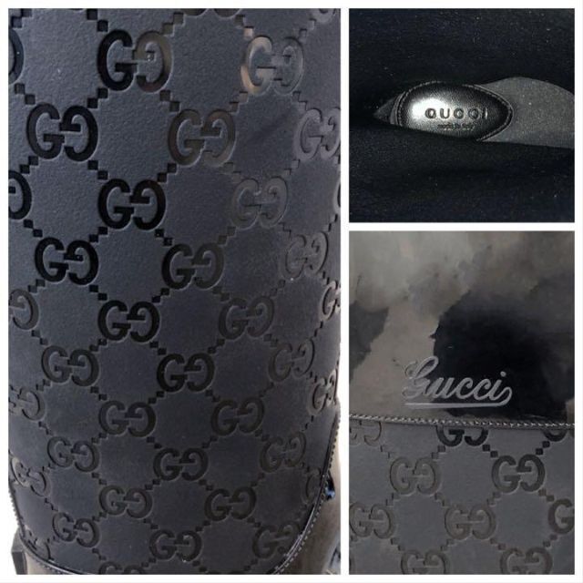 Gucci(グッチ)の【未使用級】GUCCI グッチ GGマーク レインブーツ ラバー ブラック 35 レディースの靴/シューズ(レインブーツ/長靴)の商品写真