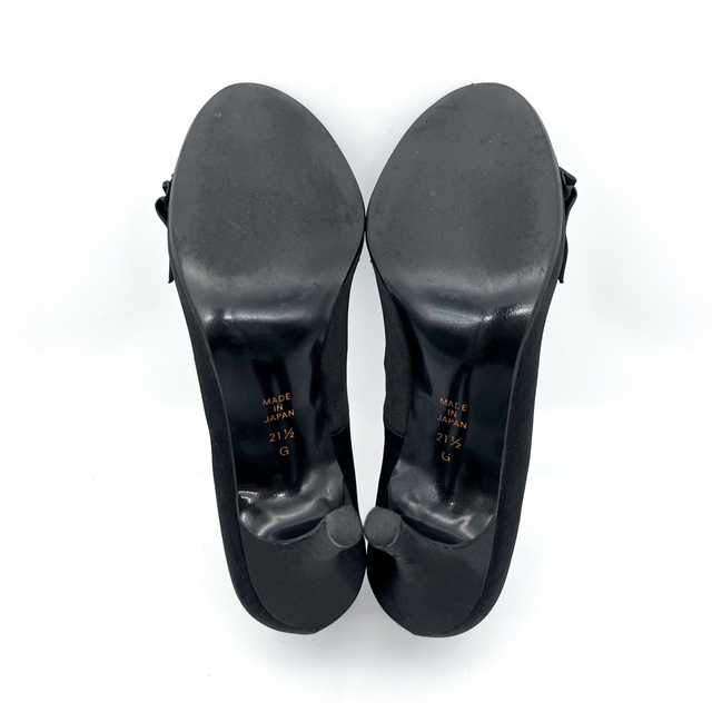 DIANA(ダイアナ)の✨極美品✨ ダイアナ 21.5cm パンプス サテン フリル ブラック ヒール レディースの靴/シューズ(ハイヒール/パンプス)の商品写真