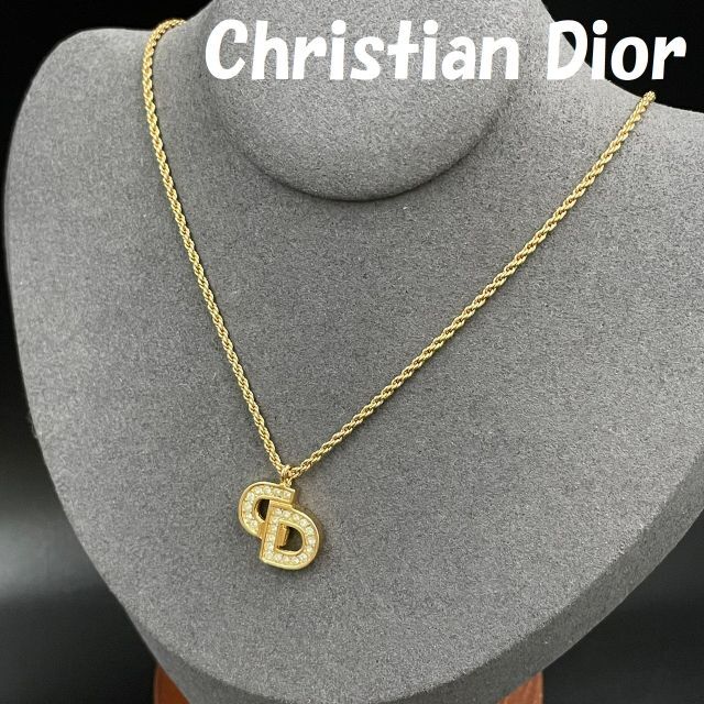 値引きする Christian Dior ネックレス ラインストーン CDロゴ