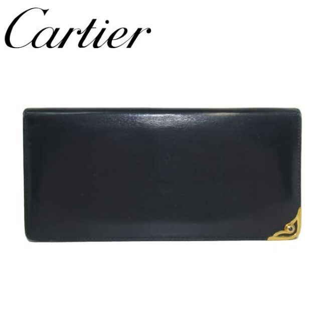 Cartier - ●●●●●完売●●●●●【中古】カルティエ 財布 二つ折り長財布 ダークネイビー