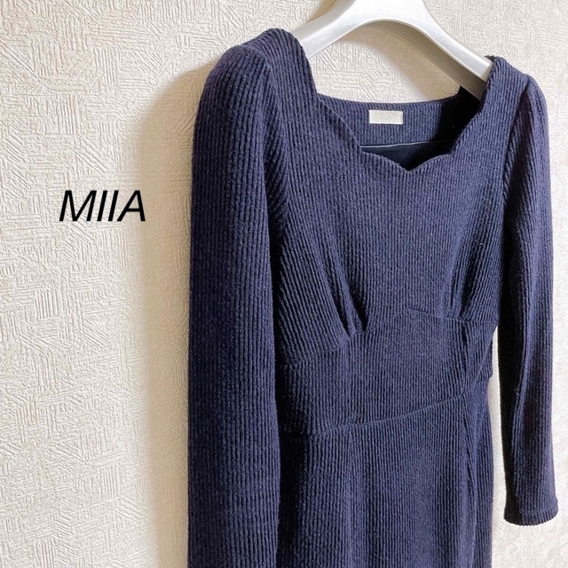 MIIA(ミーア)のMIIA カットリブスカラップワンピース レディースのワンピース(ひざ丈ワンピース)の商品写真