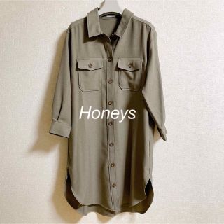 ハニーズ(HONEYS)のロングシャツ ワンピース ゆったり(ロングワンピース/マキシワンピース)