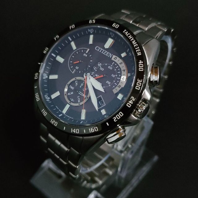 極美品【稼働品】CITIZEN　シチズン　E610　ソーラー　ブラック　メンズ