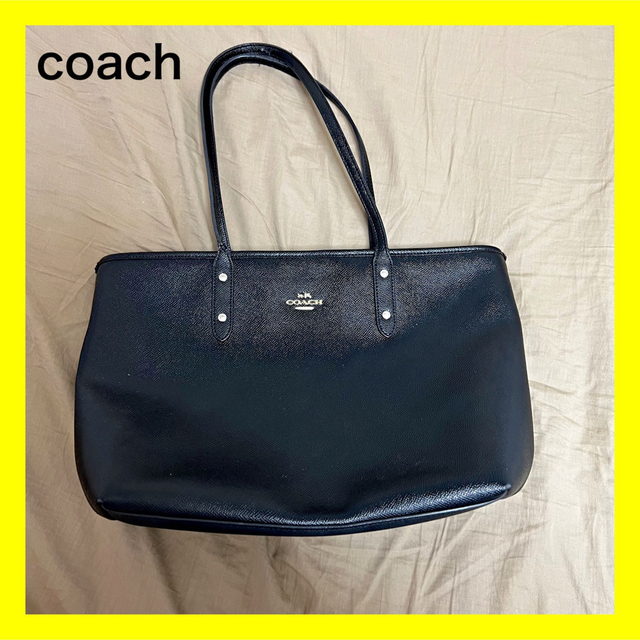 COACH - coach トートバッグ ブラック 肩掛け可 A4収納可能の通販 by