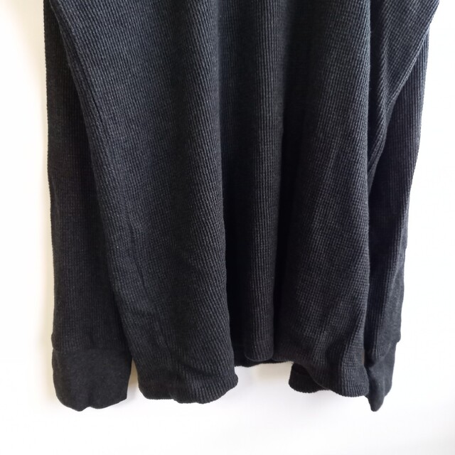 POLO RALPH LAUREN(ポロラルフローレン)のポロラルフローレン　サーマル　ロングTシャツ　ワッフル　刺繍ロゴ　チャコール メンズのトップス(Tシャツ/カットソー(七分/長袖))の商品写真
