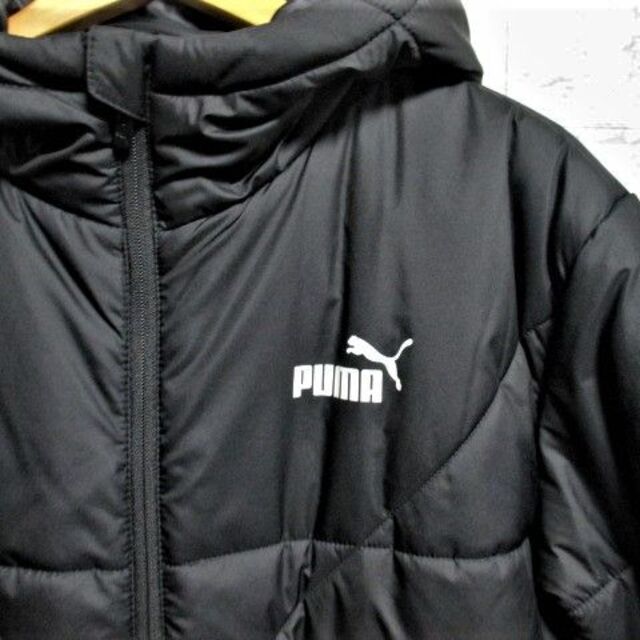 ☆PUMA プーマ ロゴ プリント ブルゾン 中綿 ジャケット/メンズ/XL/黒