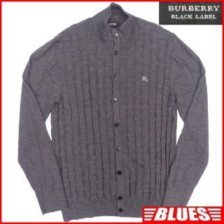 バーバリーブラックレーベル(BURBERRY BLACK LABEL)の日本製 バーバリー 廃盤 カーディガン ニット セーター L メンズTY2120(ニット/セーター)