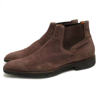 サントーニ(Santoni)のサントーニ／Santoni サイドゴアブーツ シューズ 靴 メンズ 男性 男性用レザー 革 本革 ダークブラウン 茶 ブラウン  プレーントゥ クレープソール(ブーツ)