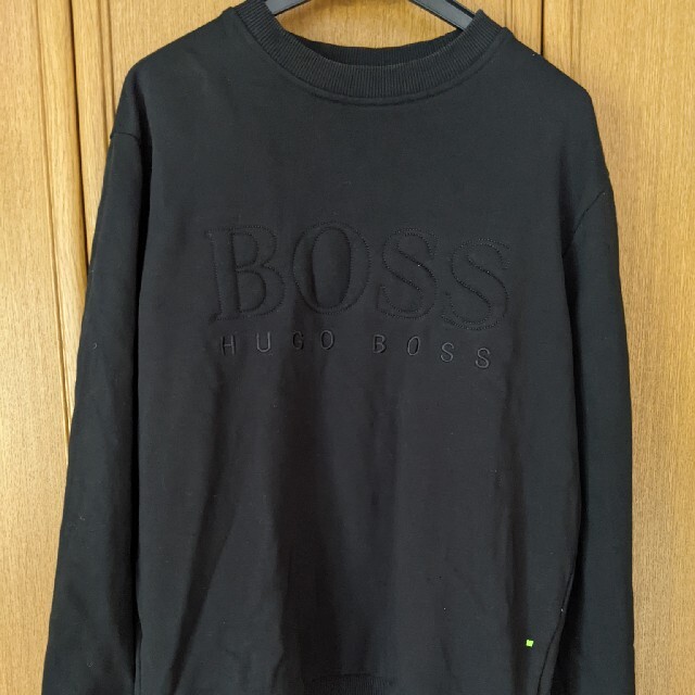 HUGO BOSS(ヒューゴボス)のヒューゴボス　トレーナー　スウェット　黒色　ブラック　S M 刺繍 メンズのトップス(スウェット)の商品写真