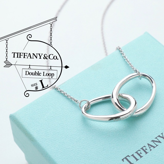 極美品 TIFFANY ティファニー ダブルループ L 925 ネックレス 短納期 ...