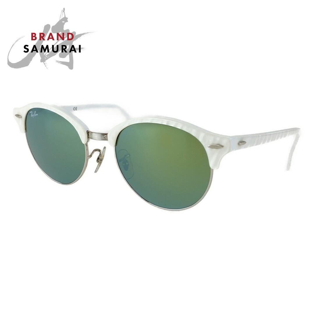 Ray-Ban(レイバン)のRay-Ban レイバン ホワイトシェル ミラーレンズ ホワイト グリーン プラスチック RB4246 988/2X 51□19 145 3N サングラス 度なし スクエア 【中古】 メンズ 306677 メンズのファッション小物(サングラス/メガネ)の商品写真