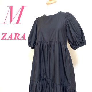 ザラ(ZARA)のZARAザラ ロングワンピース ティアード 五分袖(ロングワンピース/マキシワンピース)