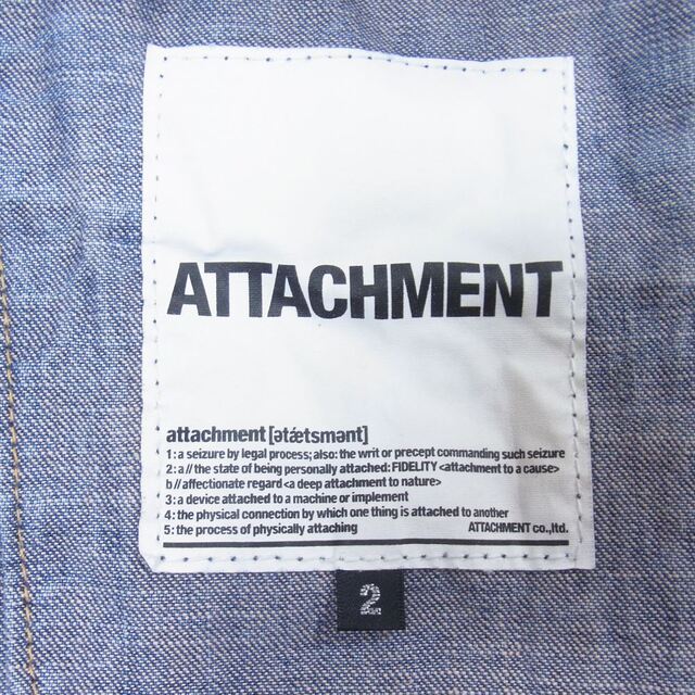 ATTACHIMENT(アタッチメント)のATTACHMENT アタッチメント ツナギ デニム オールインワン ツナギ インディゴブルー系 2【中古】 メンズのパンツ(その他)の商品写真