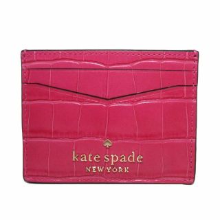 ケイトスペードニューヨーク(kate spade new york)の【新品】ケイトスペード カードケース KA189 650 クロコ調 型押しレザー(名刺入れ/定期入れ)