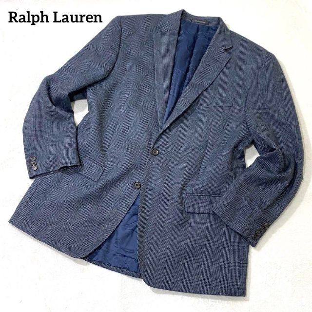 Ralph Lauren(ラルフローレン)の【上質シルク】ラルフローレン　テーラードジャケット　ブルー　グレンチェック 12 メンズのジャケット/アウター(テーラードジャケット)の商品写真
