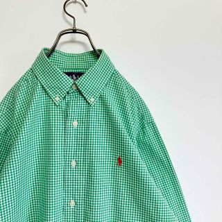 ラルフローレン(Ralph Lauren)の90s古着　ラルフローレン　ＢＤシャツ　Ｍ大きめ　ワンポイント　オーバーサイズ(シャツ)