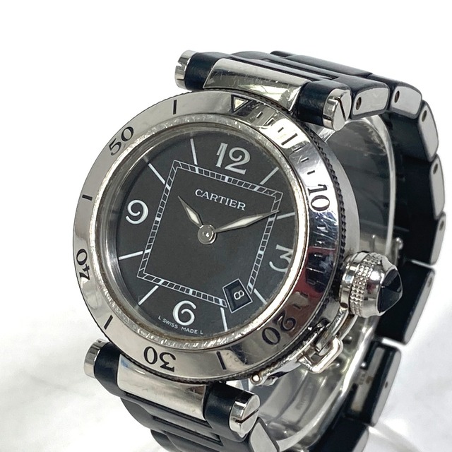 Cartier - カルティエ CARTIER パシャ シータイマー W3140003 クオーツ デイト 腕時計 SS シルバー