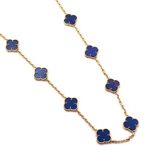 ヴァンクリーフアンドアーペル(Van Cleef & Arpels)の美品 ヴァンクリーフ＆アーペル ヴィンテージ アルハンブラ ネックレス 20モチーフ ラピスラズリ 18K YG イエローゴールド レディース ジュエリー Van Cleef & Arpels(ネックレス)