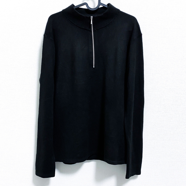 vintage half zip cut sew high neck knit