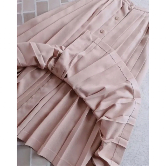 ロングプリーツスカート★ベビーピンク レディースのスカート(ロングスカート)の商品写真