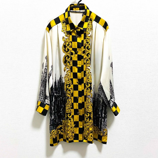 vintage baroque design shirt VERSACE 風