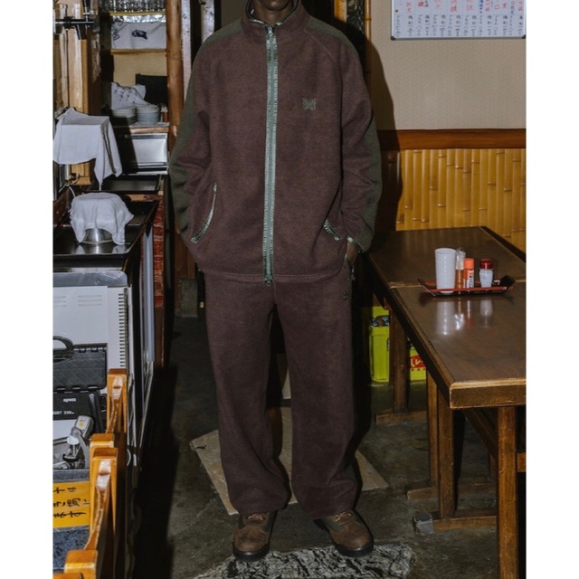 メンズNEEDLES BEAMS Fleece Track Pants ブラウン M