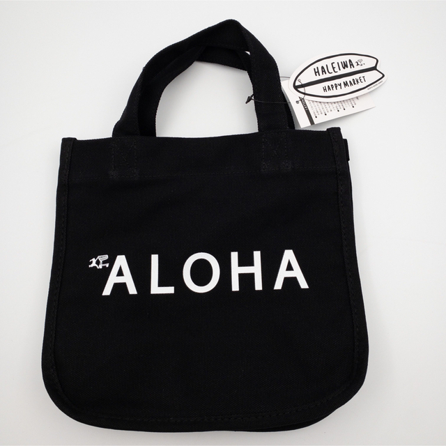 HALEIWA(ハレイワ)の【新品未使用】ALOHA♪ ミニトートバッグ 黒 トートバッグ エコバッグ レディースのバッグ(トートバッグ)の商品写真