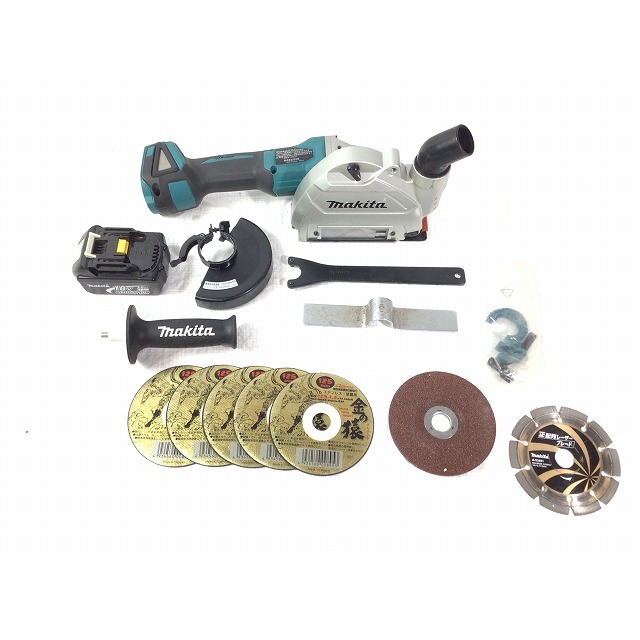 工具☆比較的綺麗☆makita マキタ 18V充電式ディスクグラインダ GA504D 本体 バッテリ1個(BL1830 3.0Ah) +マキタの集じんカバー1点付 62836