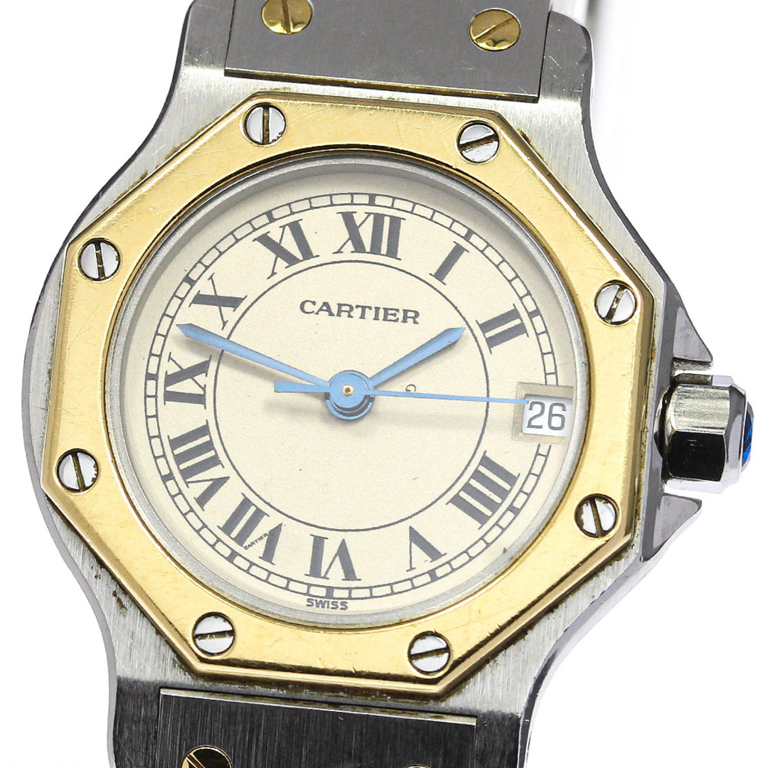 【大放出セール】 Cartier - レディース_612653【ev20】 クォーツ デイト サントスオクタゴンSM 【CARTIER】カルティエ ☆訳あり 腕時計