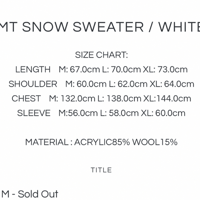 WIND AND SEA Mt Snow Sweater "White"