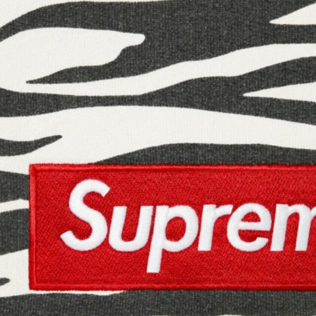 Supreme Box Logo Crewneck Zebra L