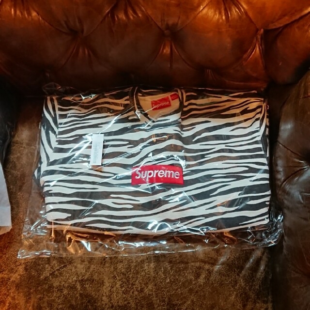 Supreme Box Logo Crewneck Zebra L