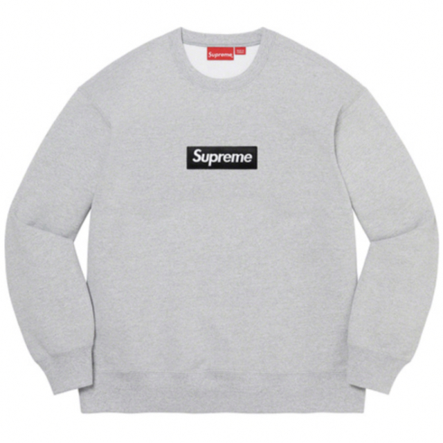 supreme box logo crewneck ash grey sサイズ