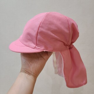 幼稚園　保育園　カラー帽子　日焼け防止　ピンク(帽子)