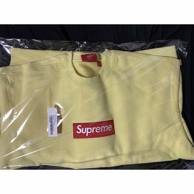 Supreme Box Logo Crewneck  Pale Yellow L