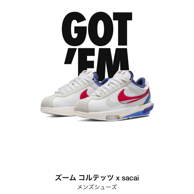 商品状態新品未使用sacai × Nike Zoom Cortez サカイ ナイキ コルテッツ