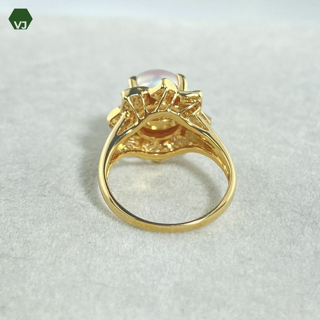 17-23】パール ダイヤモンド リング D0.4ct 17-23】パール ダイヤモンド リング D0.4ct