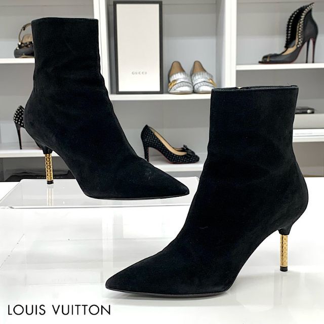 新入荷 LOUIS ブーツ モノグラムヒール スエード アルティメートライン