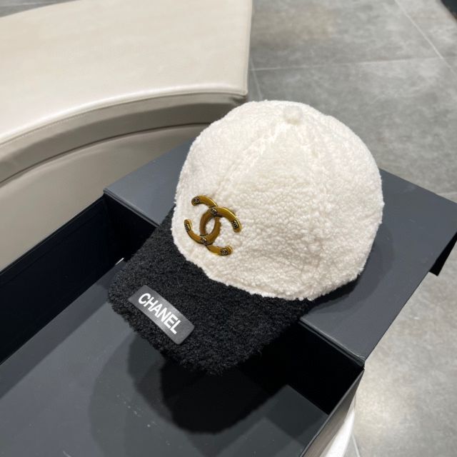 CHANEL シャネル CCマーク ツイード キャップ 帽子 ホワイト