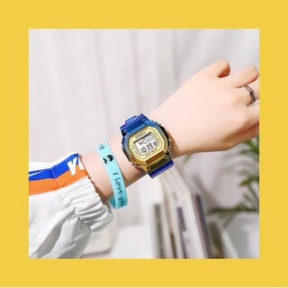 多機能 デジタル 腕時計 原宿系 韓国オルチャン グラデーション 青★☆(腕時計(デジタル))