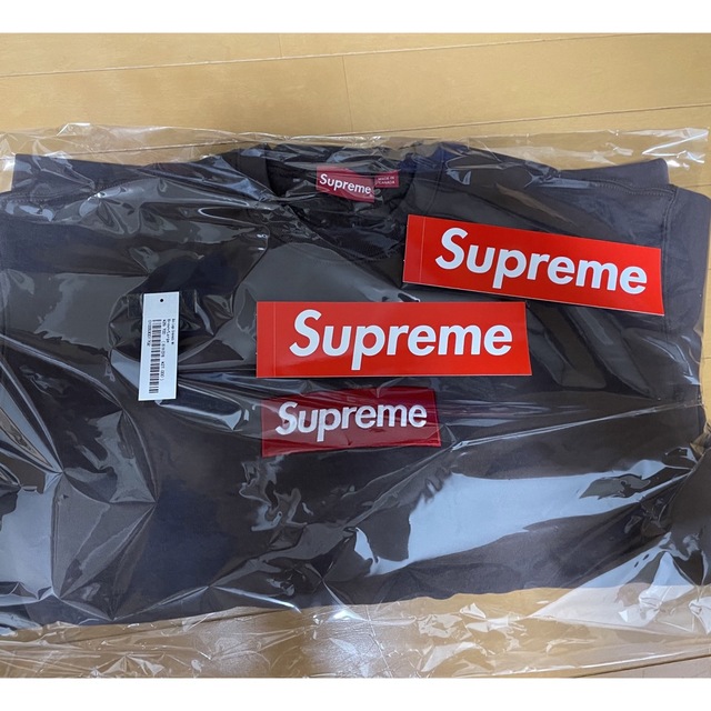 supreme box logo crewneck brown Lスウェット