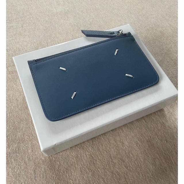 新品 メゾン マルジェラ 4ステッチ カードケース 小銭入れ 財布 ブルー