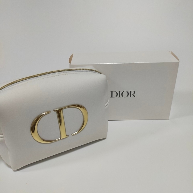 Christian Dior - ディオール ノベルティ ポーチ ホワイト ゴールド