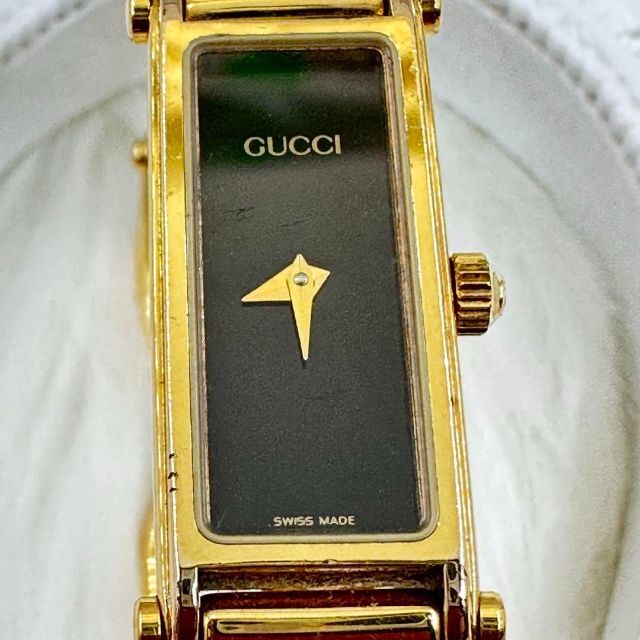 Gucci - 【正規品】グッチ バングルウォッチ 1500 ゴールド ブラック 